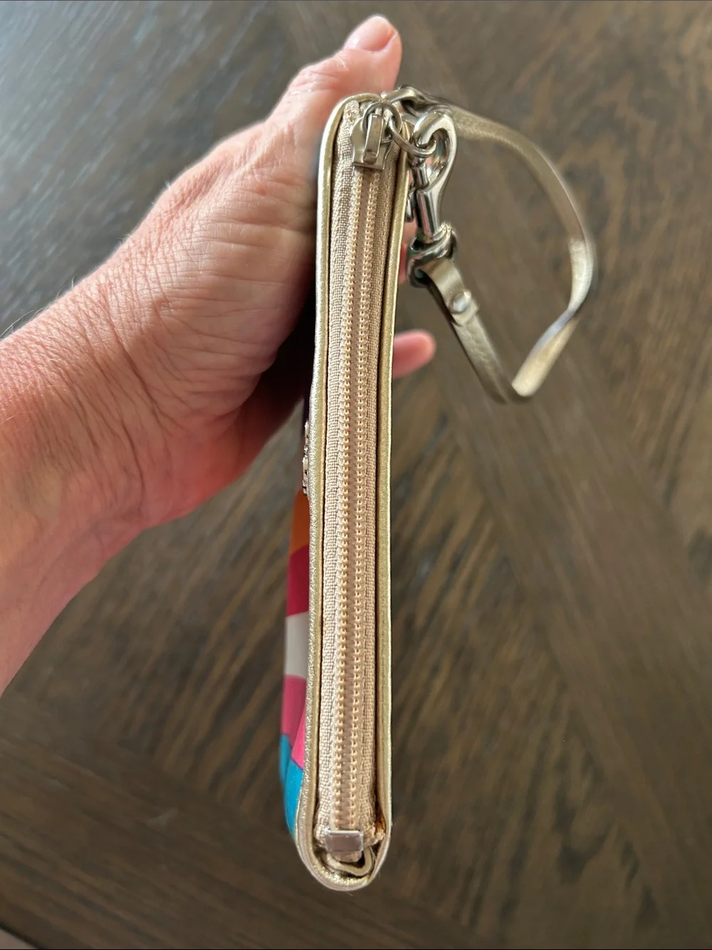 Coach Vintage Y2K Julia Legacy Stripe Satin Small Wristlet great condition